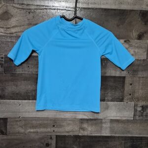 Wonder Nation Bright Blue Kids Swim Rashguard